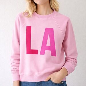 J. Crew LA Graphic Sweatshirt Bubblegum Pink Barbie Crewneck Y2K Size XS